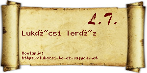 Lukácsi Teréz névjegykártya